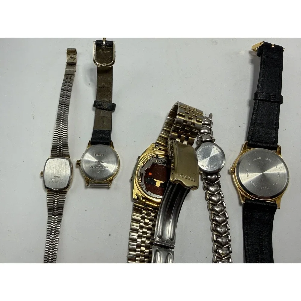 Vintage Watch Lot Seiko Bulova Timex Gold Tone Quartz Digital‎ 6pcs
